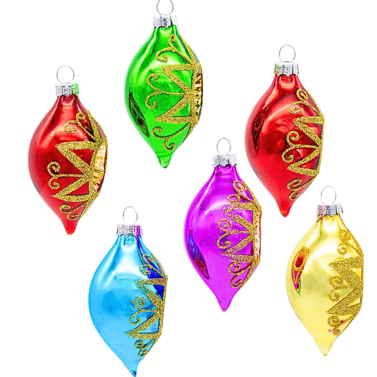 Kurt S. Adler Multicolor Reflector With Gold Glitter Drop - - SBKGifts.com