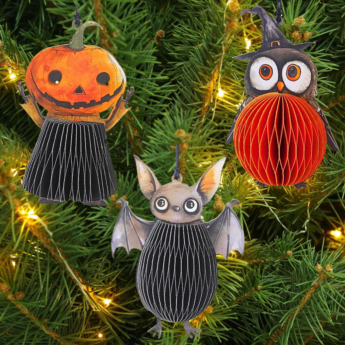 Ganz Honeycomb Halloween Icon Ornaments - - SBKGifts.com