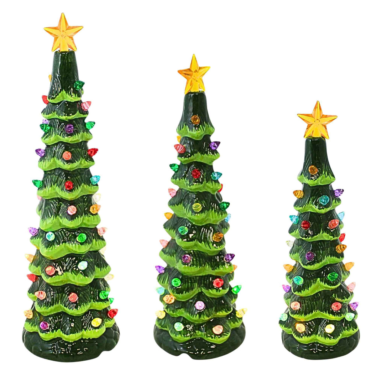 67613 Vintage Lighted Porcelain Christmas Tree Set 139409