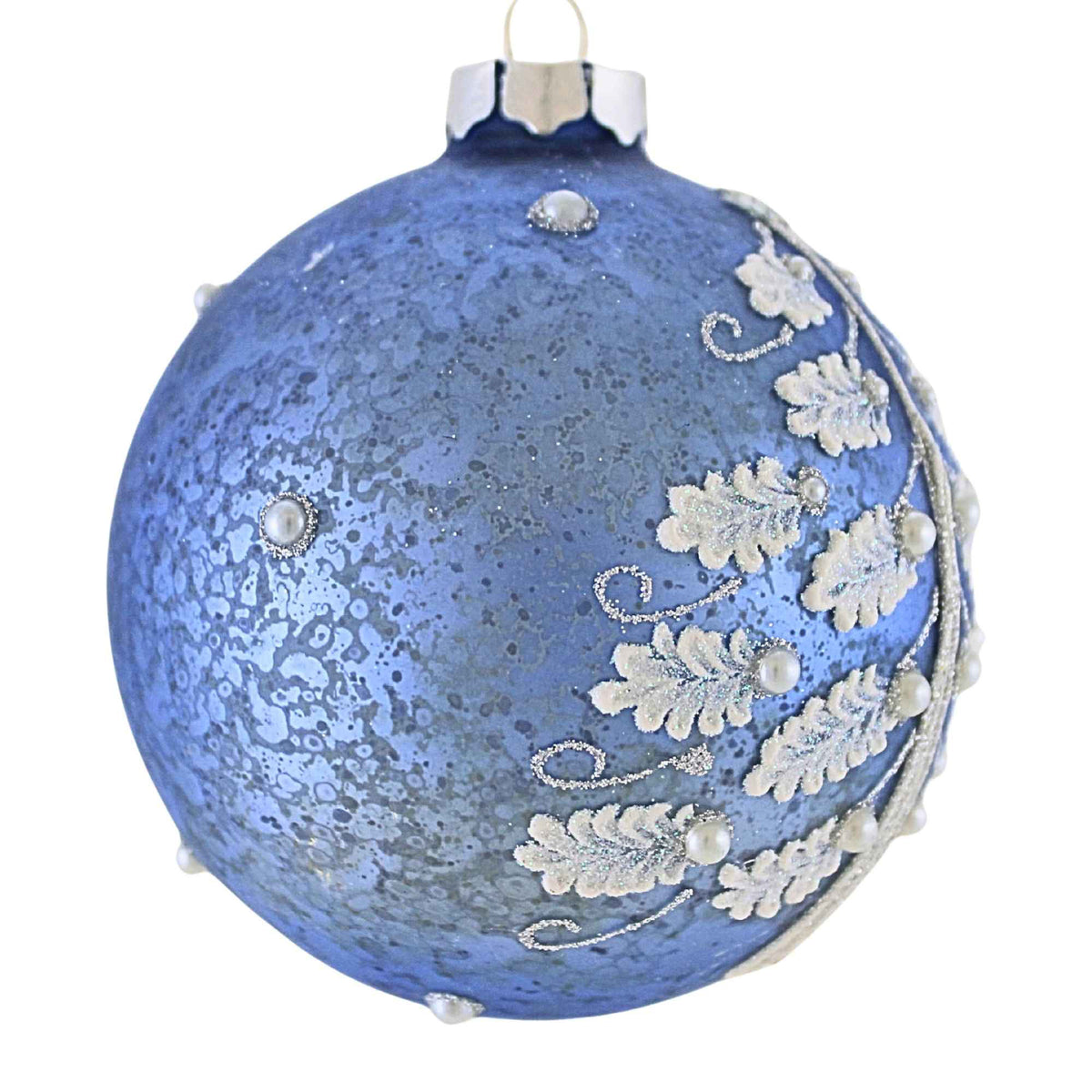 Roman Blue Ornament W/Tree & Pearls - - SBKGifts.com
