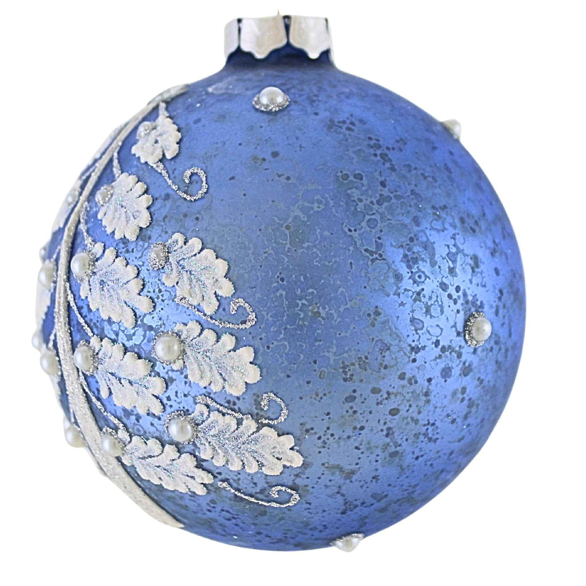 Roman Blue Ornament W/Tree & Pearls - - SBKGifts.com