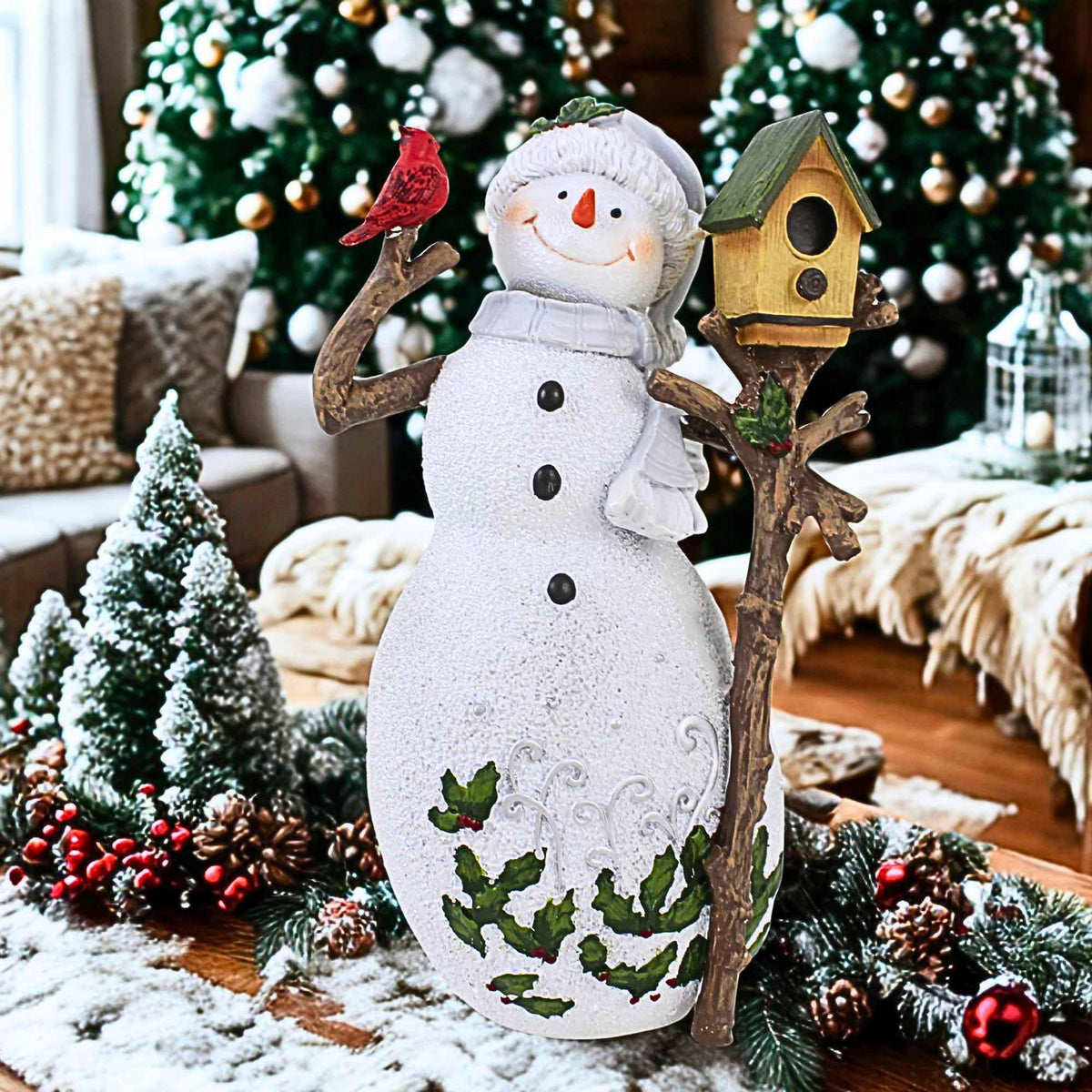 Roman Jolly Berry Snowman With Birdhouse - - SBKGifts.com