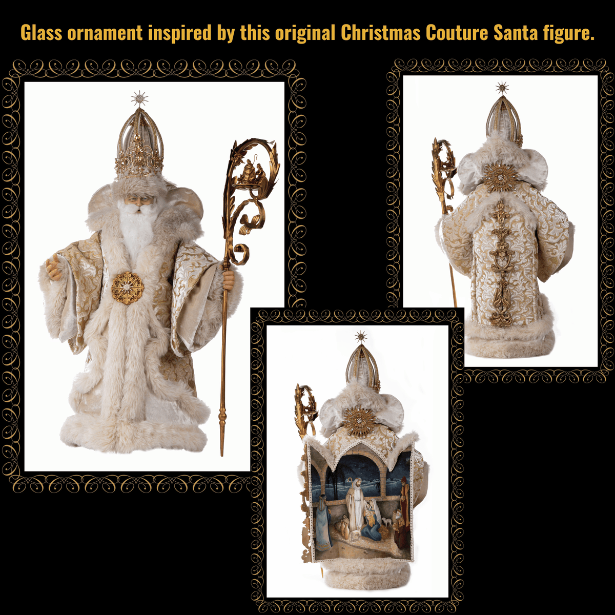 Christmas Couture Solemn And Majestic Santa Claus On Vintage Décor - - SBKGifts.com