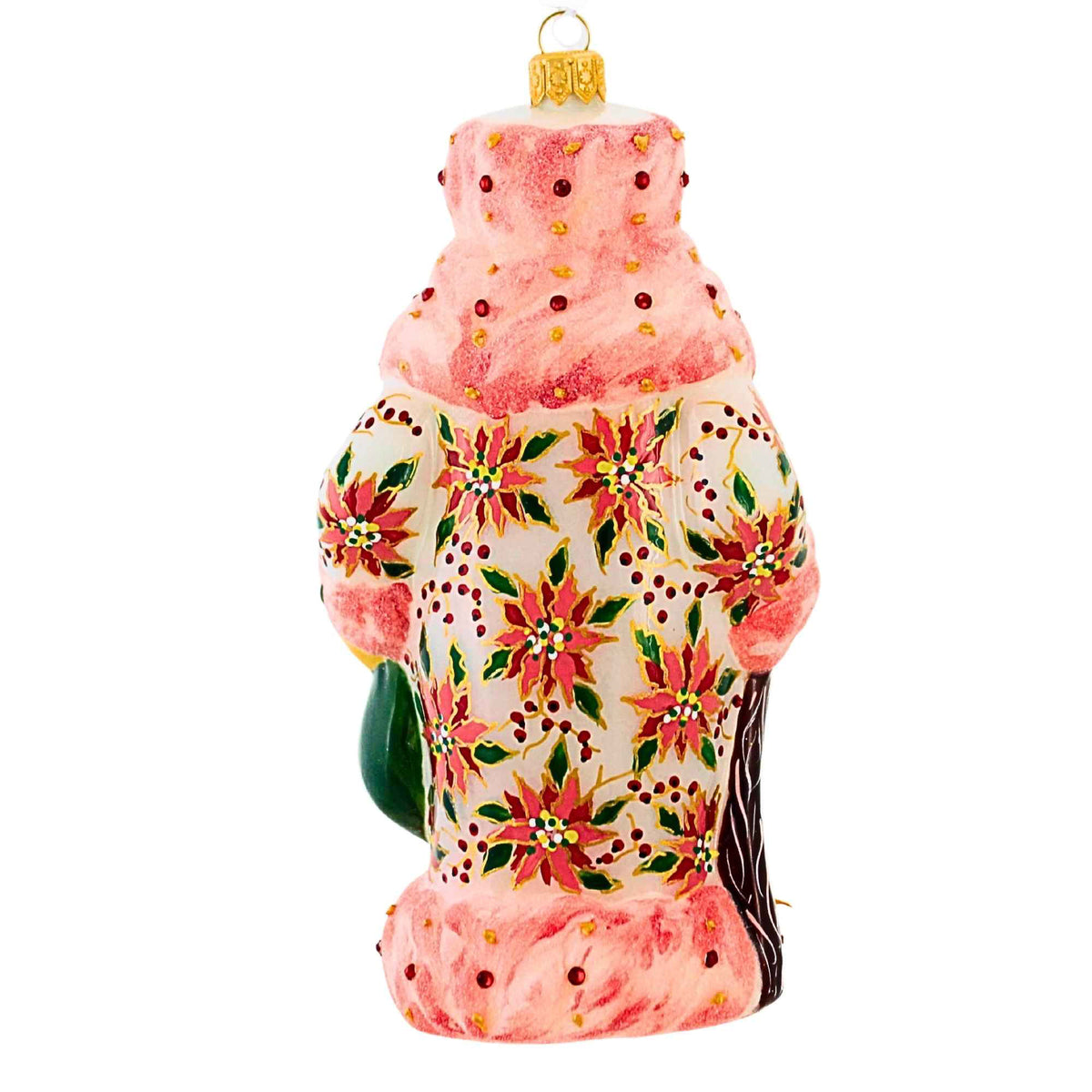 Metzler Bros. Santa In A Poinsettia Coat - - SBKGifts.com