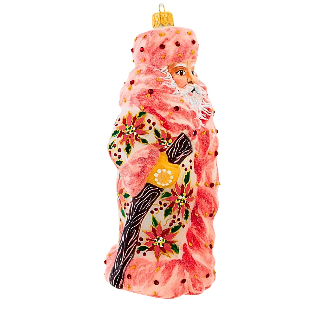 Metzler Bros. Santa In A Poinsettia Coat - - SBKGifts.com