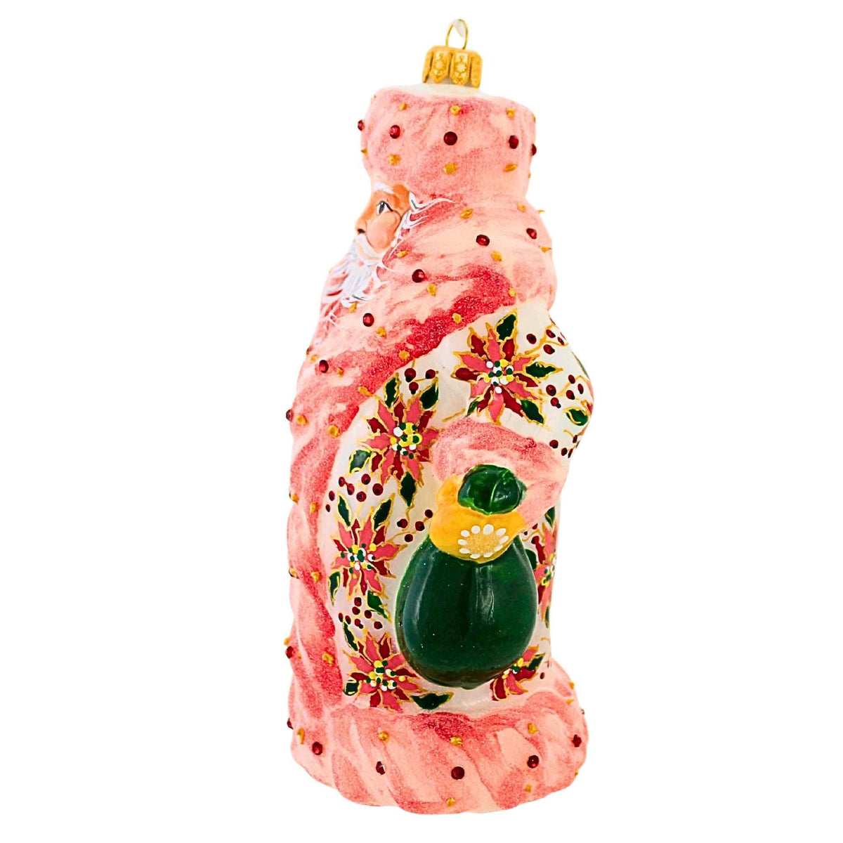 Metzler Bros. Santa In A Poinsettia Coat - - SBKGifts.com