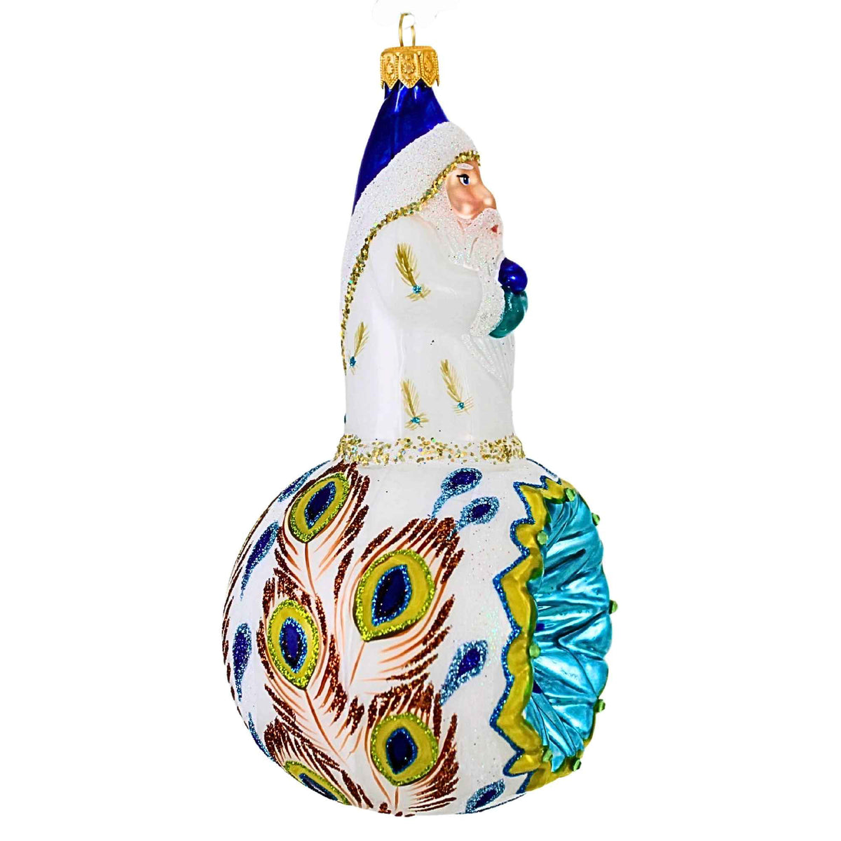 Metzler Bros. Peacock Santa On Reflector - - SBKGifts.com