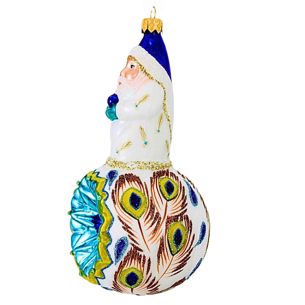 Metzler Bros. Peacock Santa On Reflector - - SBKGifts.com