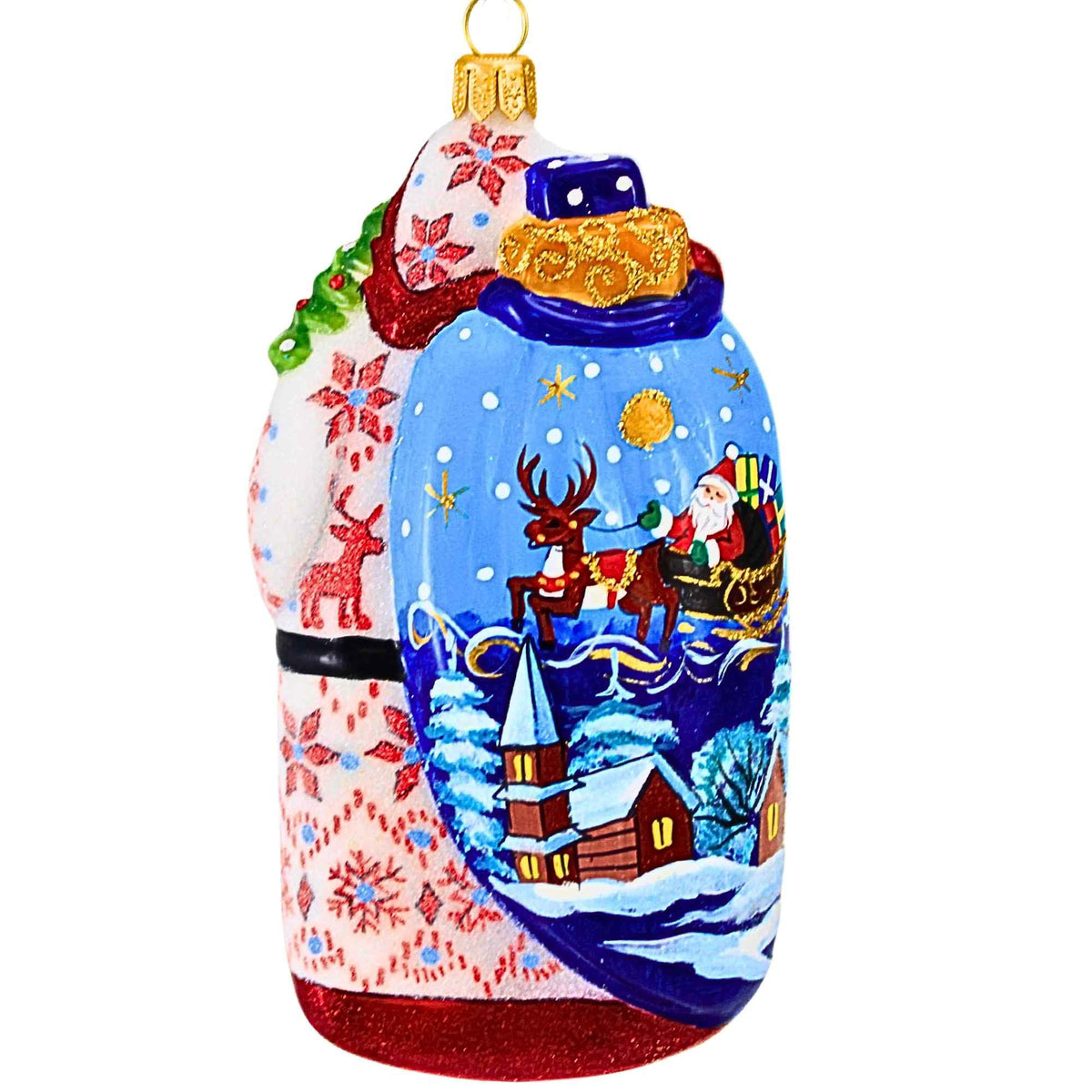 Metzler Bros. Santa In White And Red Coat With Christmas Tree - - SBKGifts.com