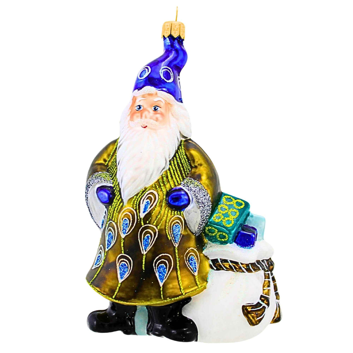 67687 Peacock Coat Santa With Gifts 9306203