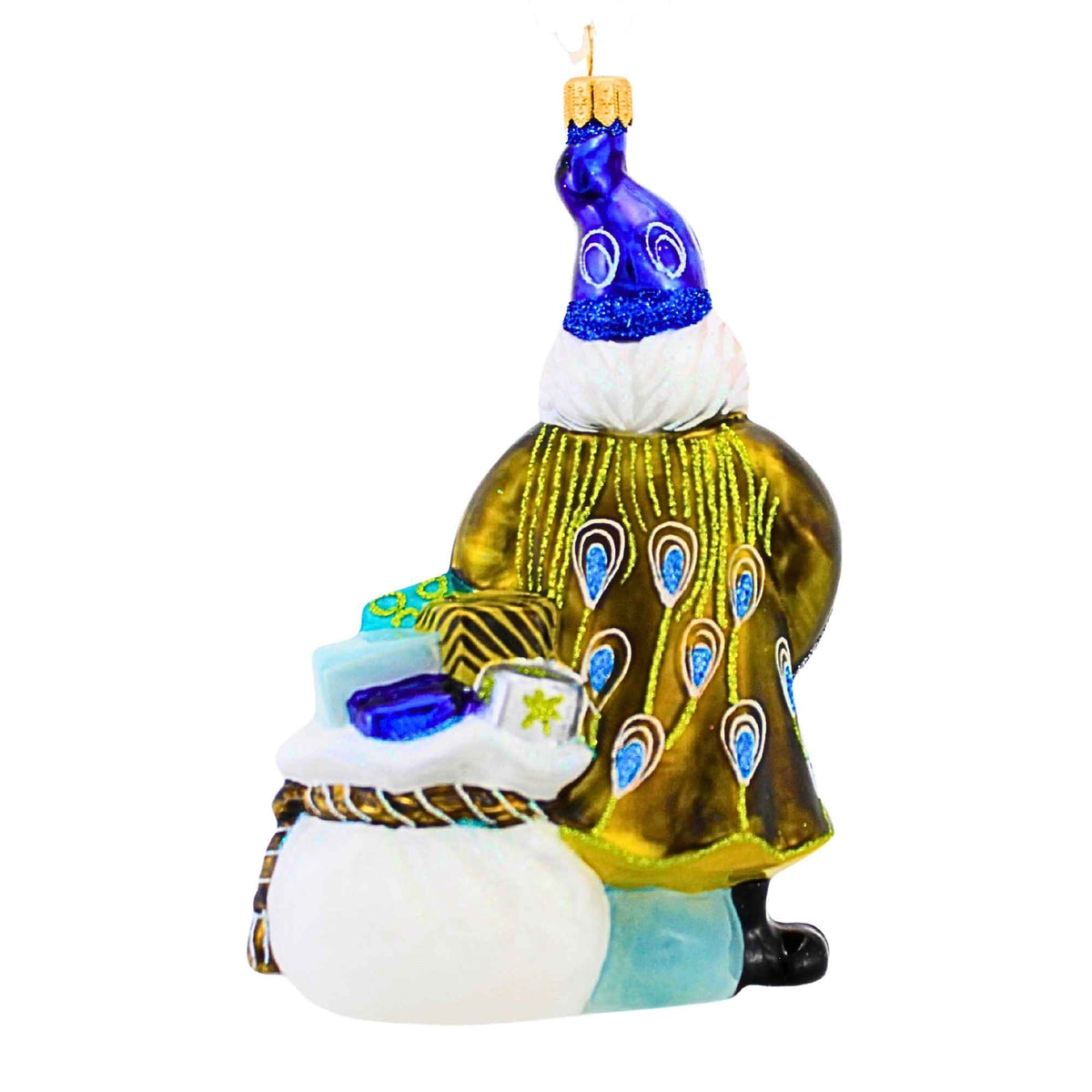Metzler Bros. Peacock Coat Santa With Gifts - - SBKGifts.com