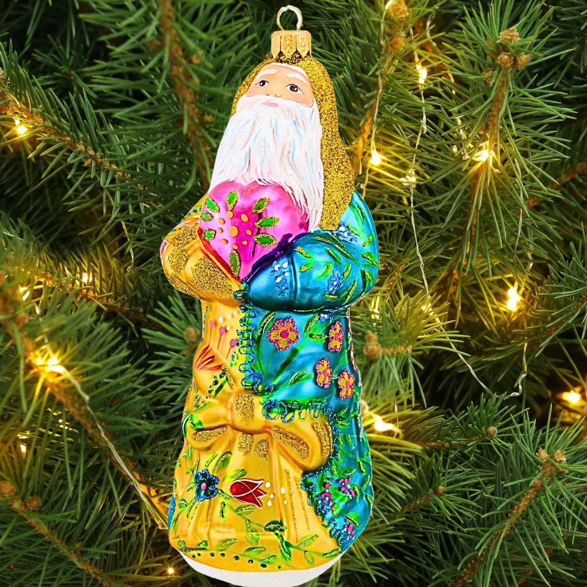Metzler Bros. Santa Claus In A Floral Coat - - SBKGifts.com