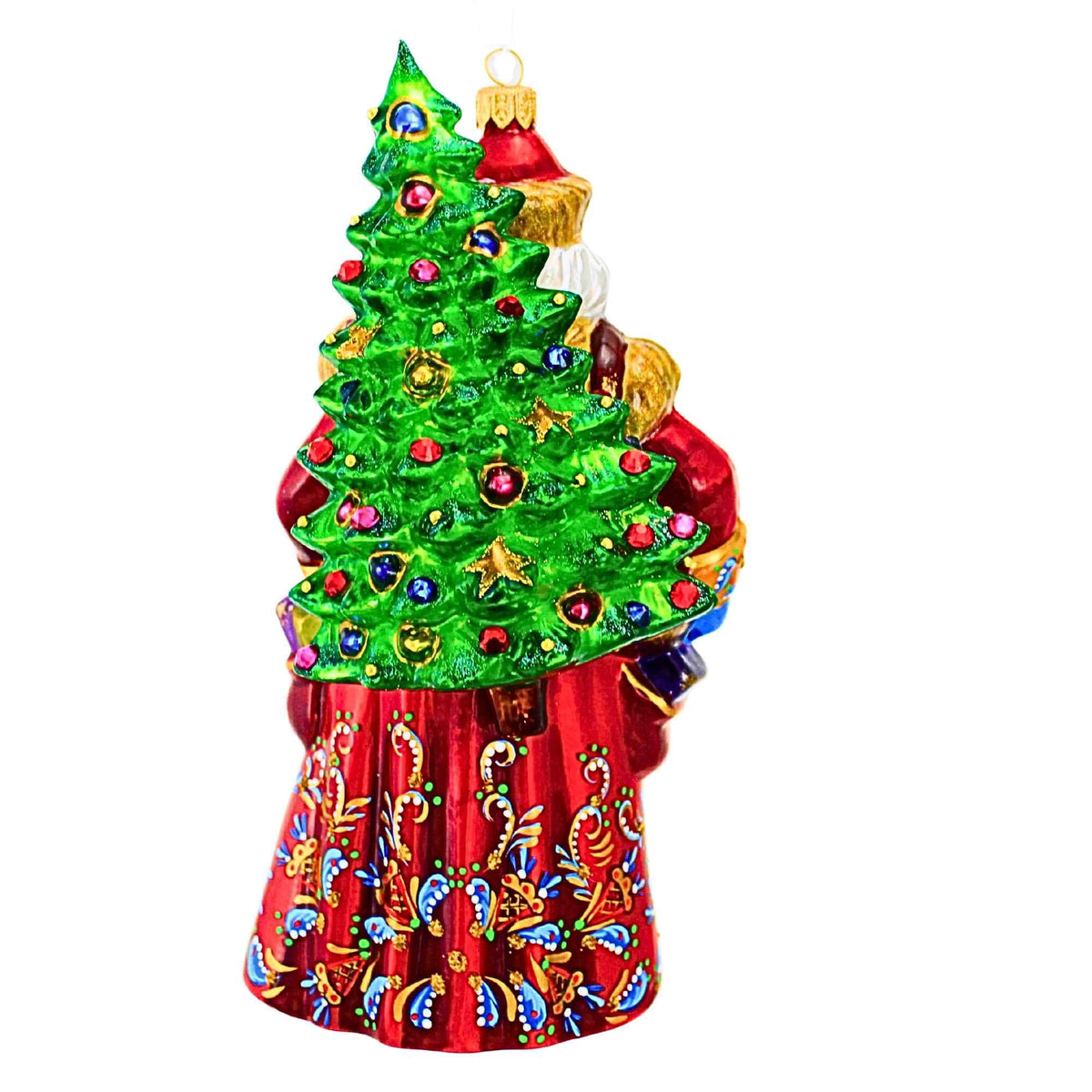Metzler Bros. Santa In Red Coat With Christmas Tree And Gifts - - SBKGifts.com