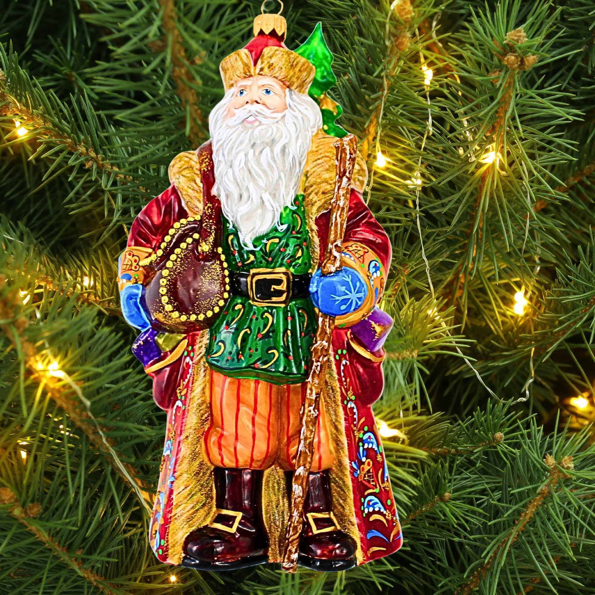 Metzler Bros. Santa In Red Coat With Christmas Tree And Gifts - - SBKGifts.com
