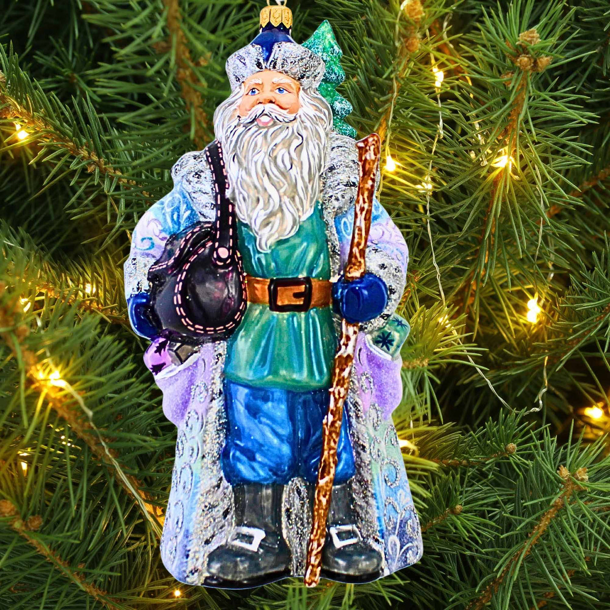 Metzler Bros. Large Winter Santa Carrying Fir Tree - - SBKGifts.com