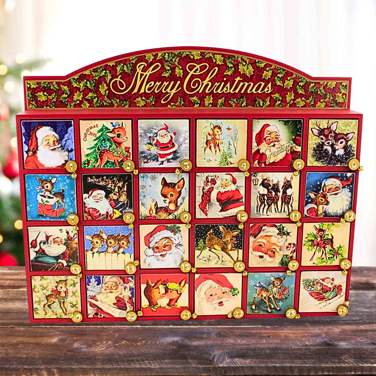 Primitives By Kathy Retro Santa Claus Countdown Box - - SBKGifts.com