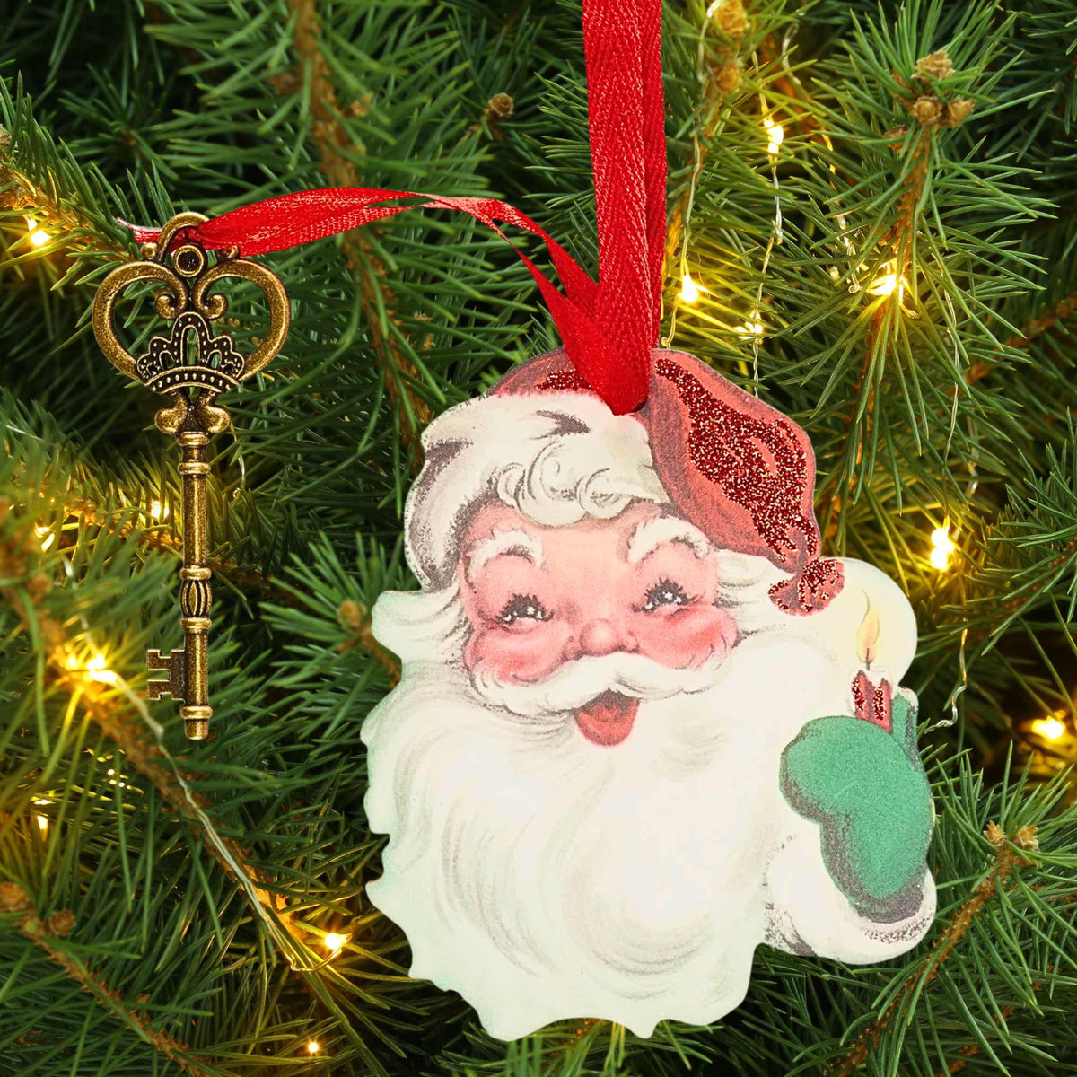 Primitives By Kathy Santa Claus Key Ornament - - SBKGifts.com