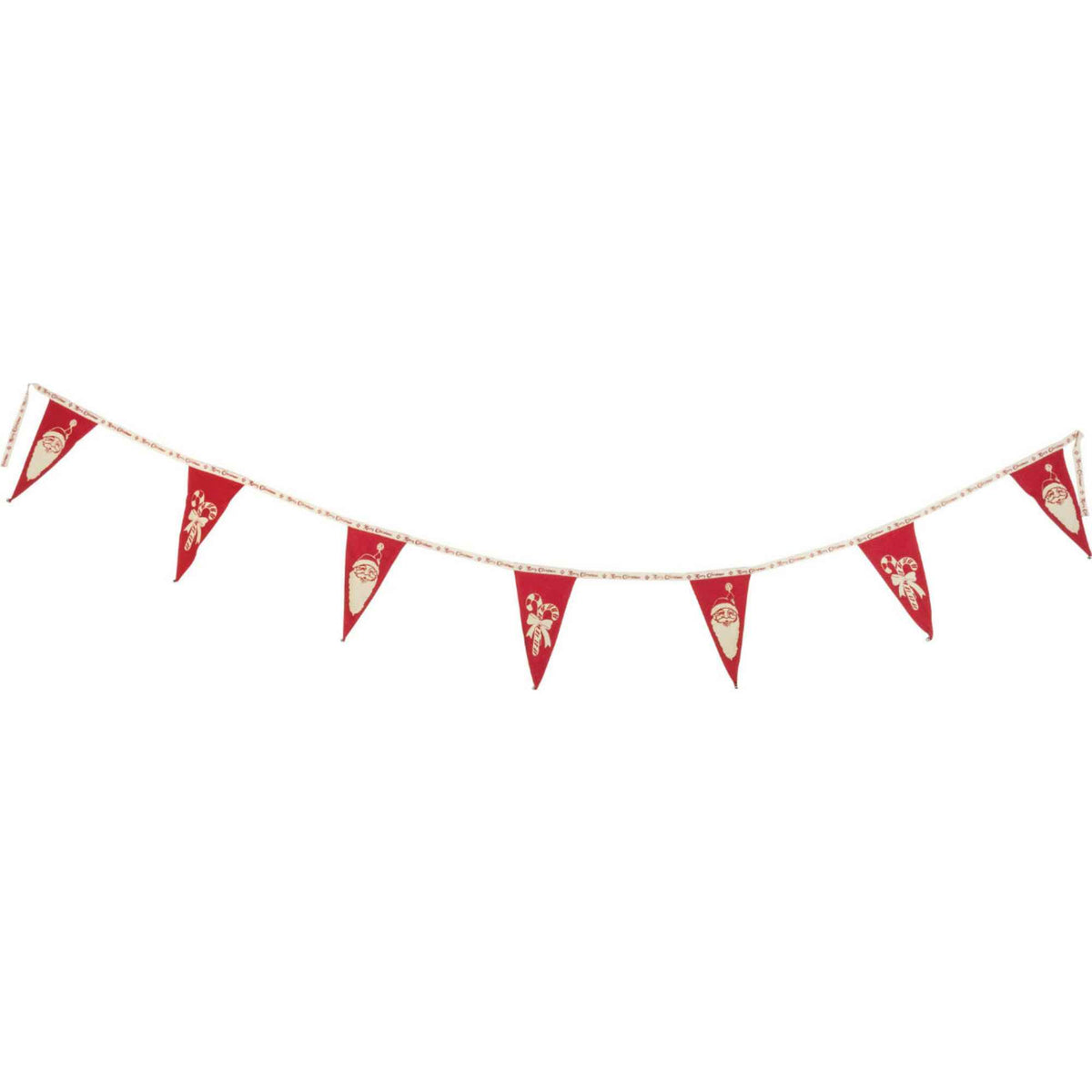 Primitives By Kathy Santa And Candy Canes With Bell Pennant Banner - - SBKGifts.com