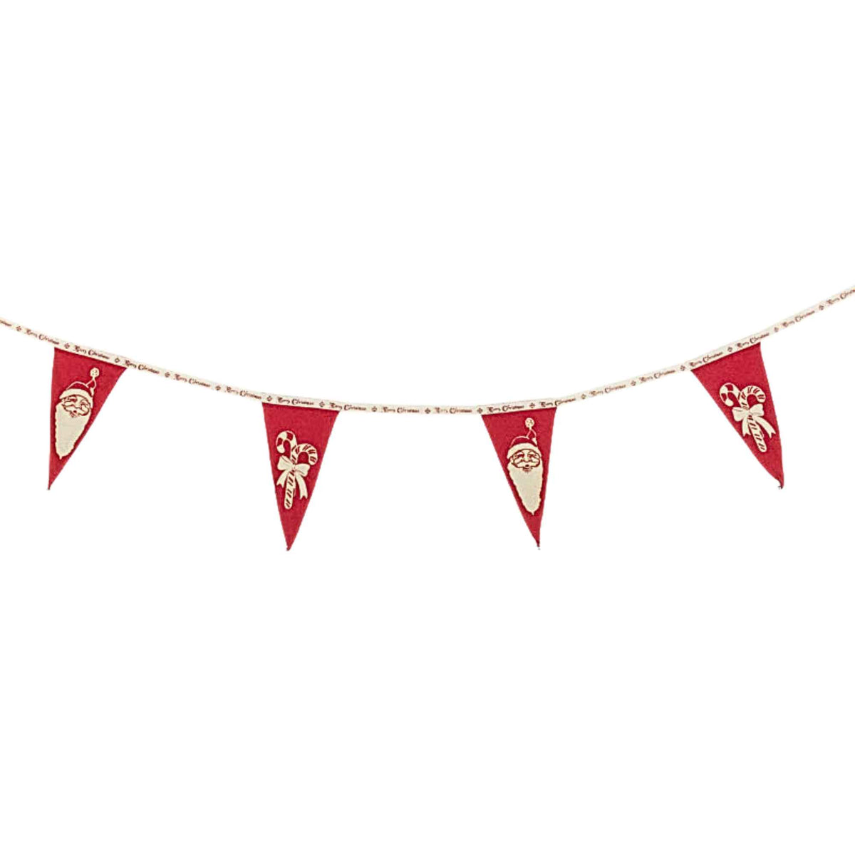 Primitives By Kathy Santa And Candy Canes With Bell Pennant Banner - - SBKGifts.com