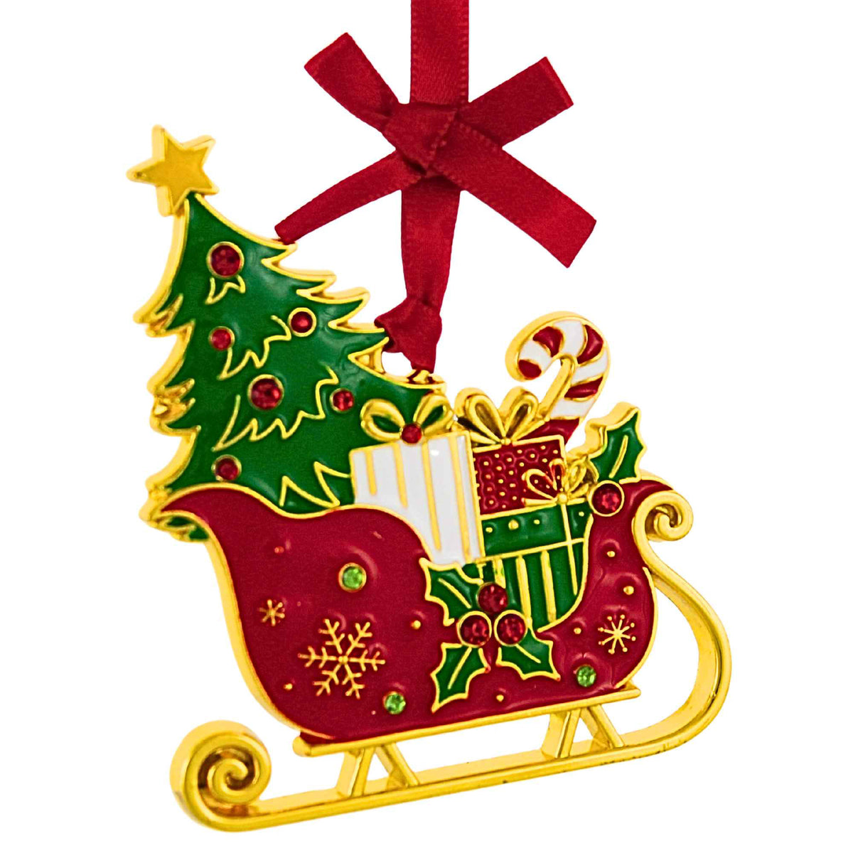 67725 Sleigh W/ Tree Ornament 139707
