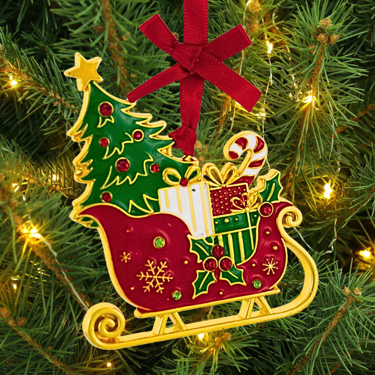Roman Sleigh W/ Tree Ornament - - SBKGifts.com