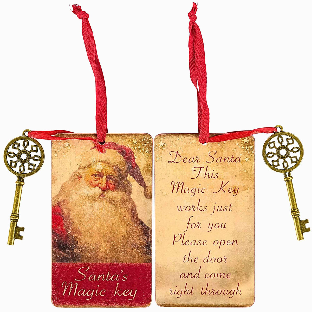 Primitives By Kathy Dear Santa Key Ornament - - SBKGifts.com