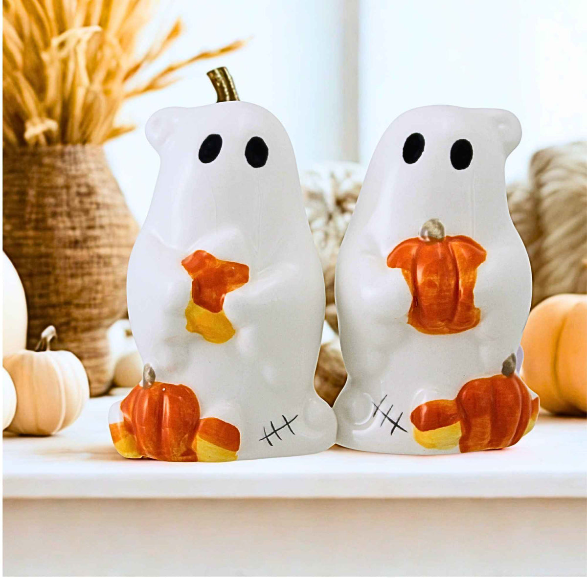Transpac Vintage Ghost Salt & Pepper Set - - SBKGifts.com