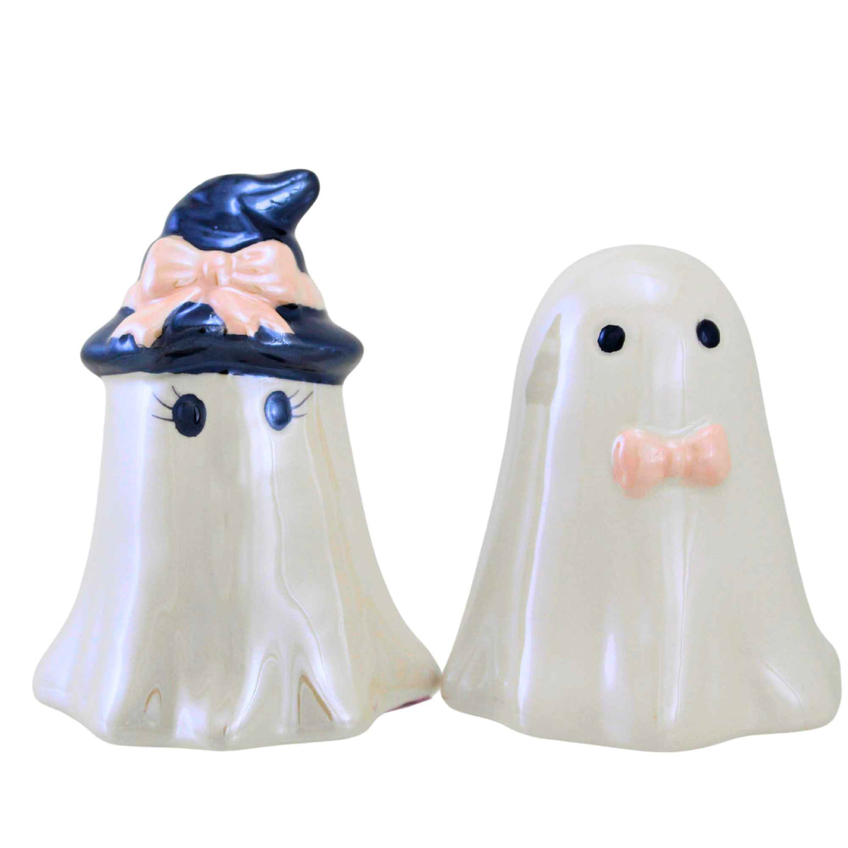 67741 Pearlized Bow Tie Ghost Salt & Pepper Set TH02567