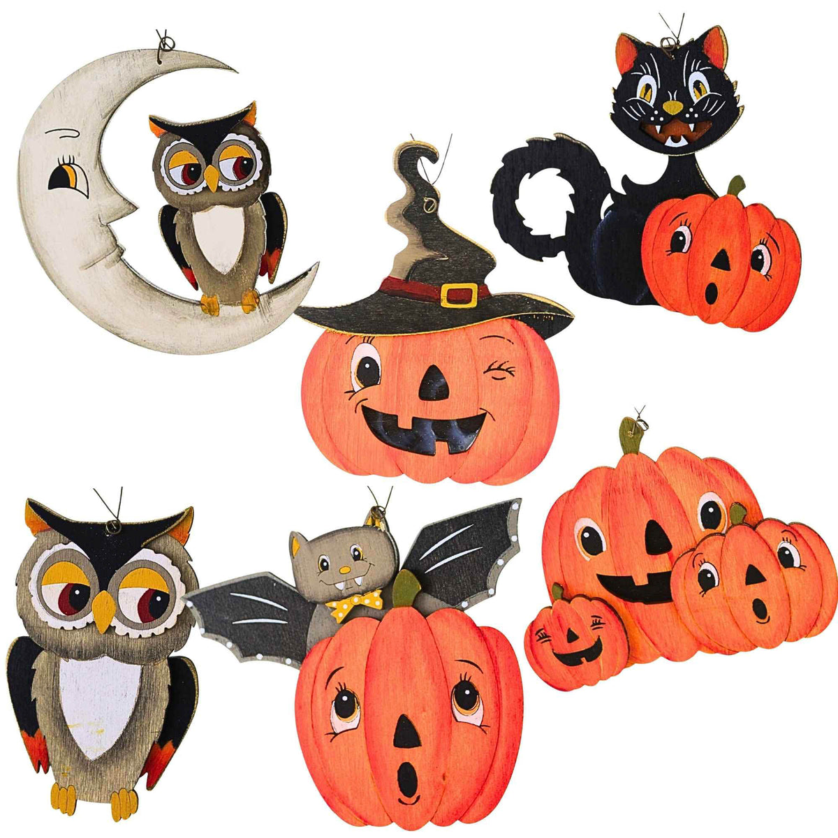 67757 Halloween Vintage Ornaments St6 TH02370