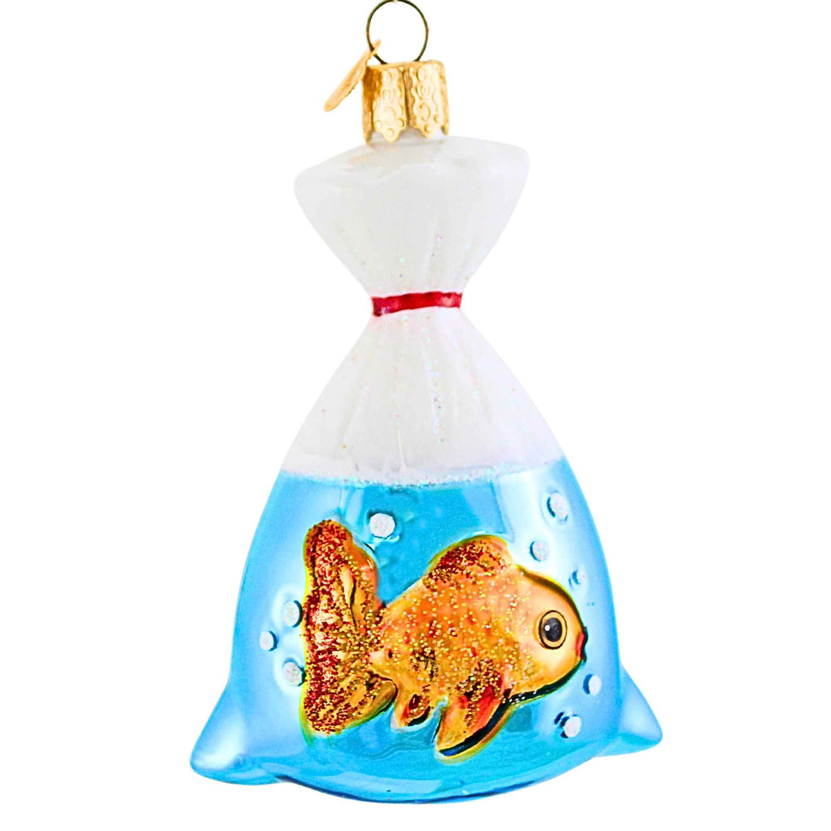 Old World Christmas Goldfish In A Bag Ornament - - SBKGifts.com