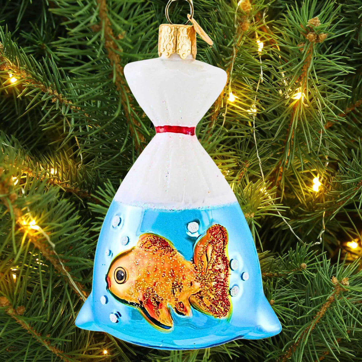 Old World Christmas Goldfish In A Bag Ornament - - SBKGifts.com