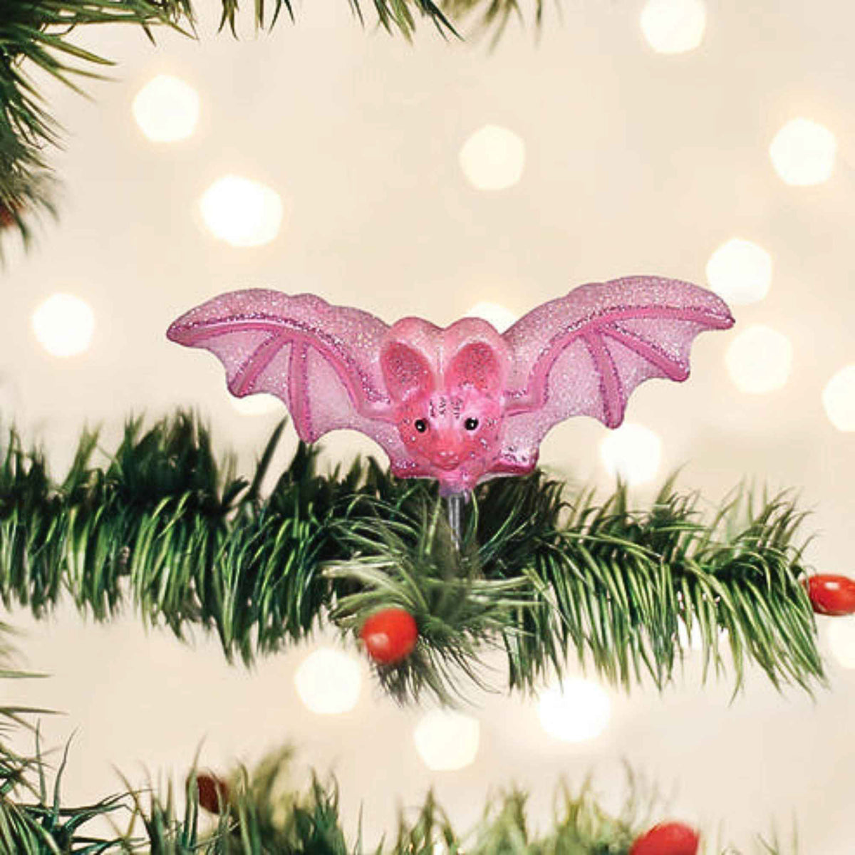 Old World Christmas Shimmering Pink Bat Ornament - - SBKGifts.com