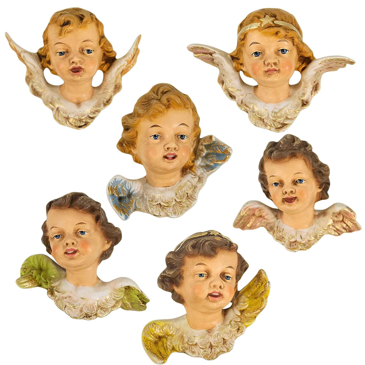 67803 Putto Heads, Set Of 6, To 16 In. Figures 721100