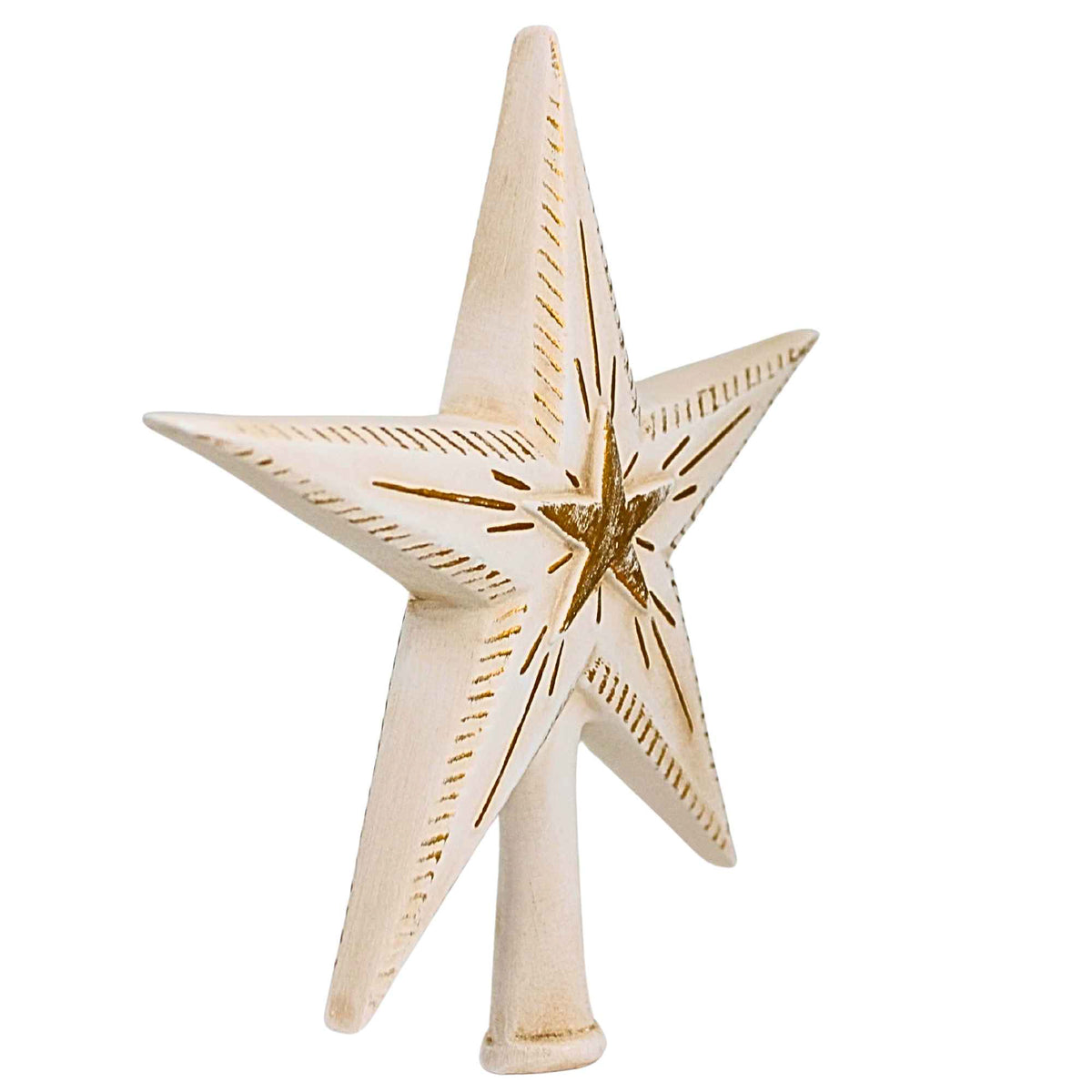 Marolin Binary Star Antique White Tree Topper - - SBKGifts.com