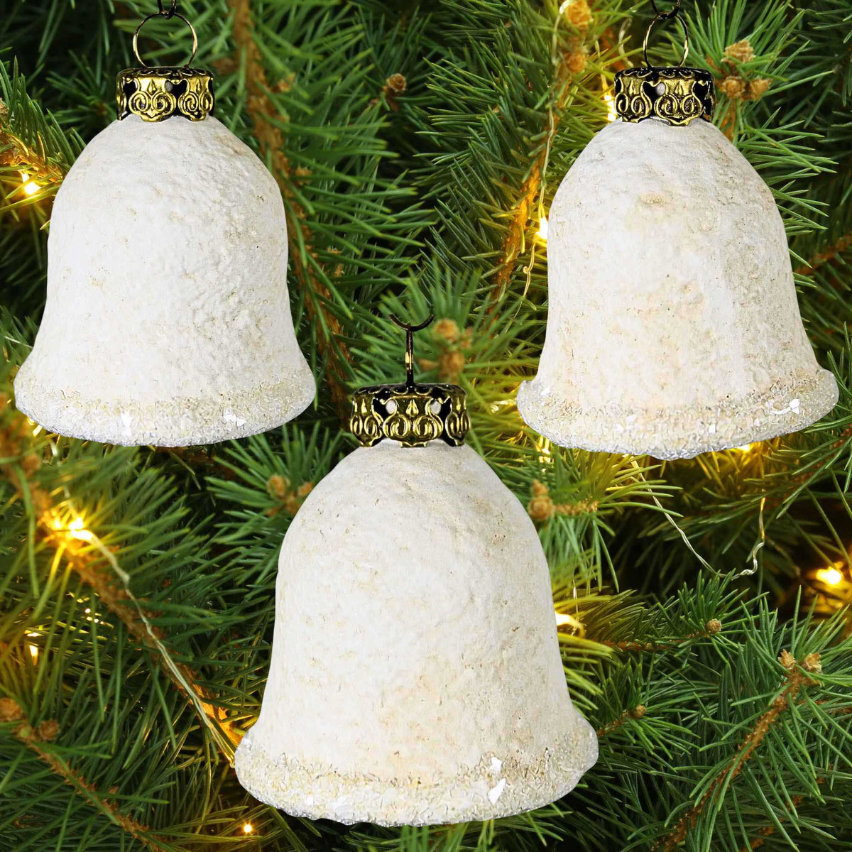 Marolin White Christmas 3 Pc Bell Set - - SBKGifts.com