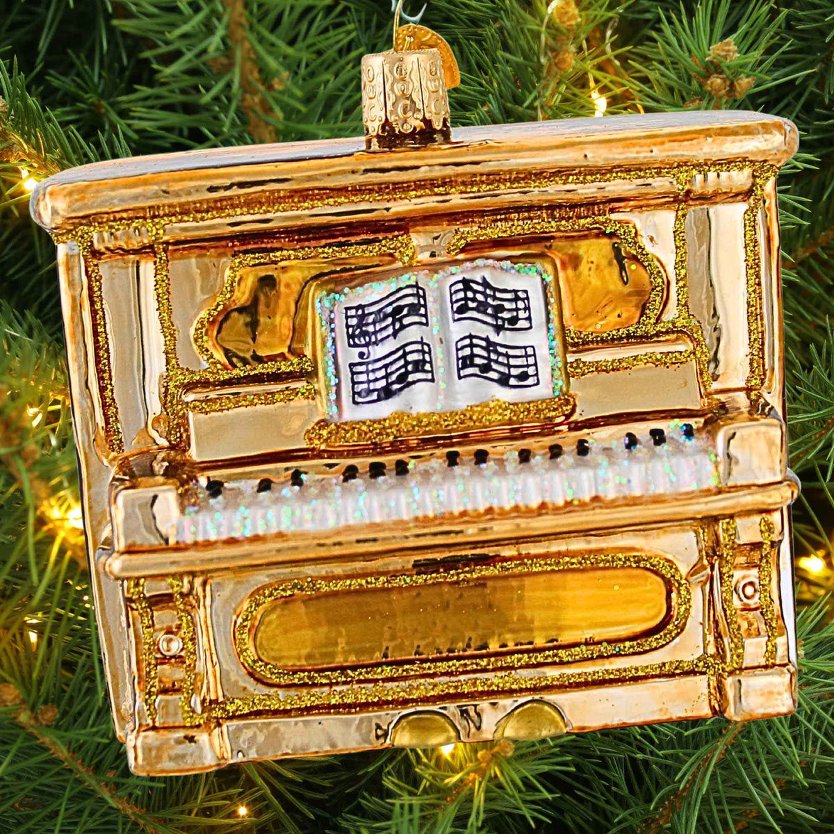 Old World Christmas Brown Upright Piano Ornament - - SBKGifts.com