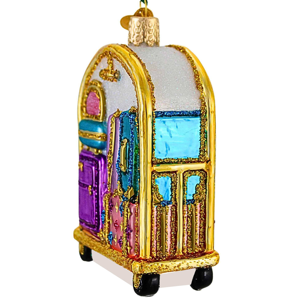 Old World Christmas Hotel Luggage Cart Ornament - - SBKGifts.com