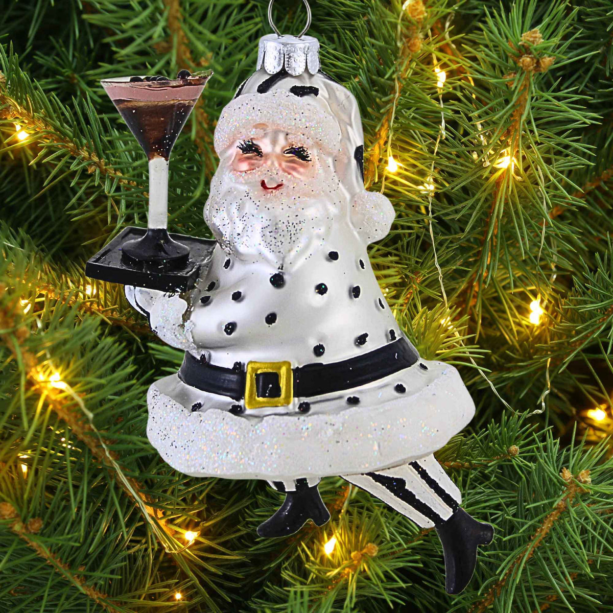 Raz Imports Espresso Service Santa Ornament - - SBKGifts.com