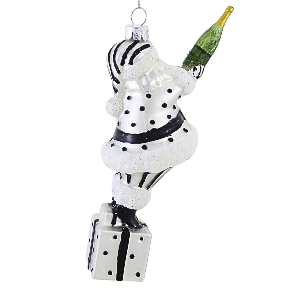 Raz Imports Champagne Popping Santa Ornament - - SBKGifts.com