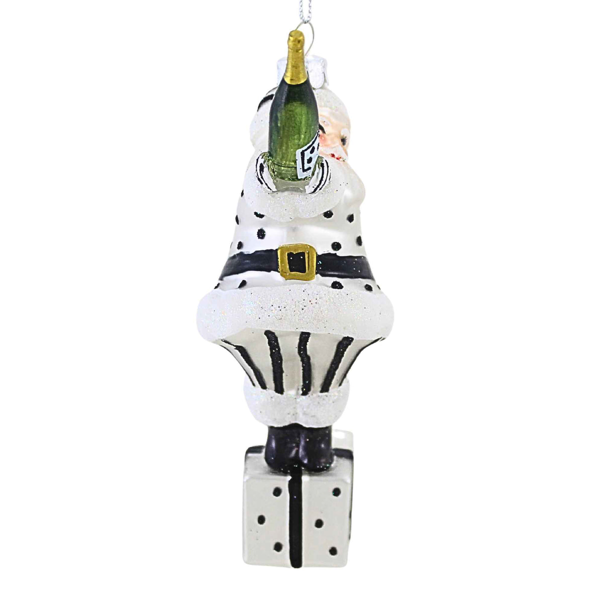 Raz Imports Champagne Popping Santa Ornament - - SBKGifts.com