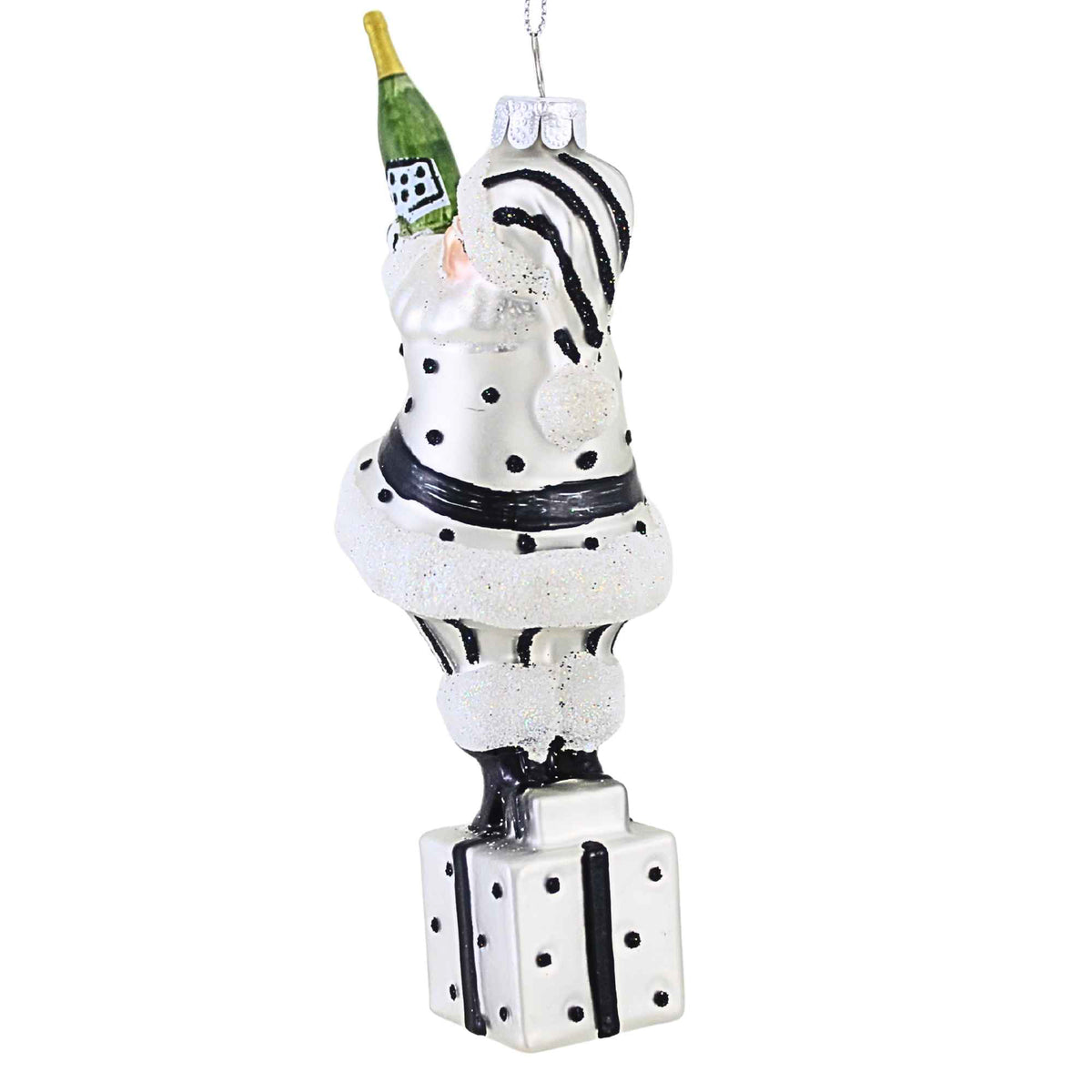 Raz Imports Champagne Popping Santa Ornament - - SBKGifts.com