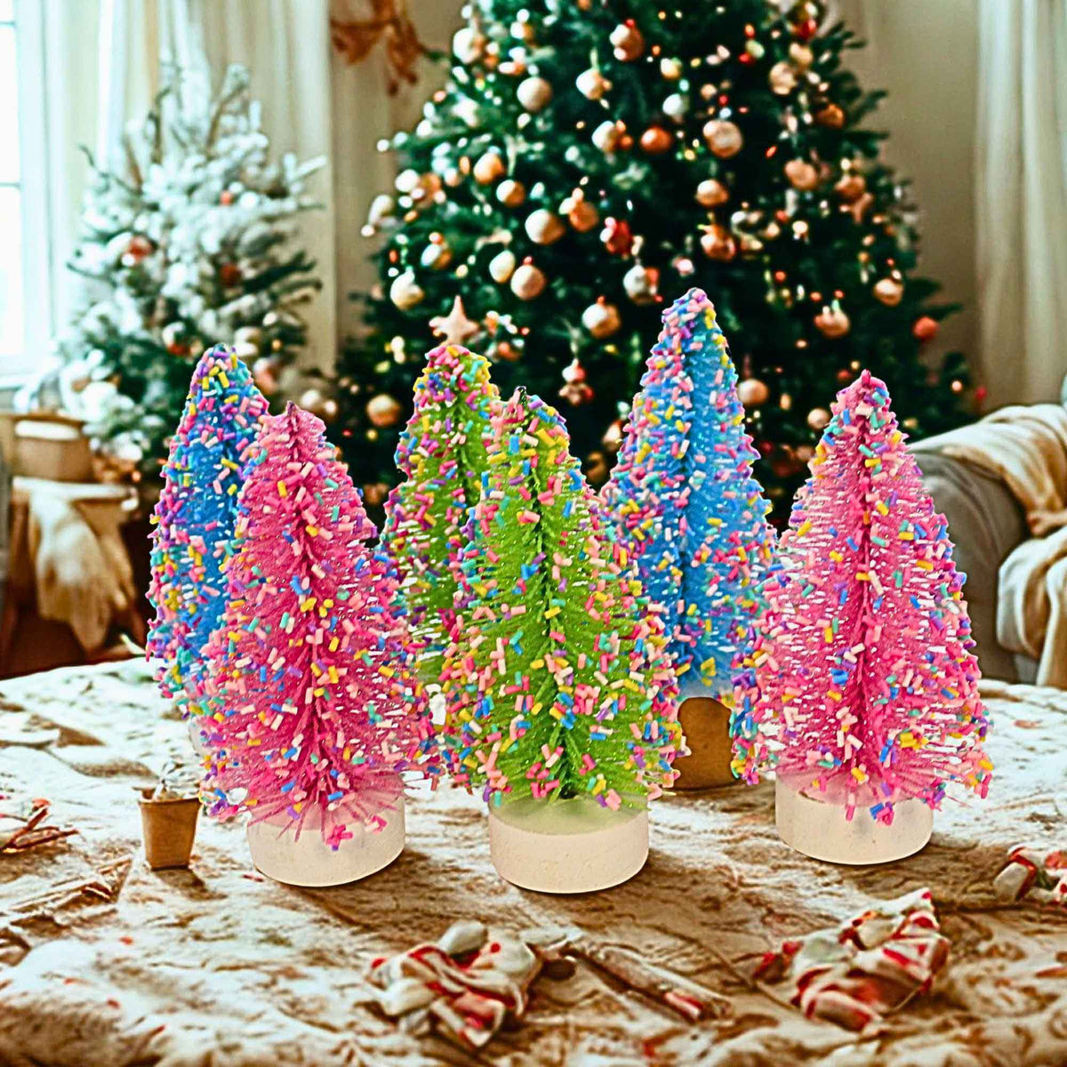 Raz Imports Bottle Brush Trees With Sprinkles - - SBKGifts.com