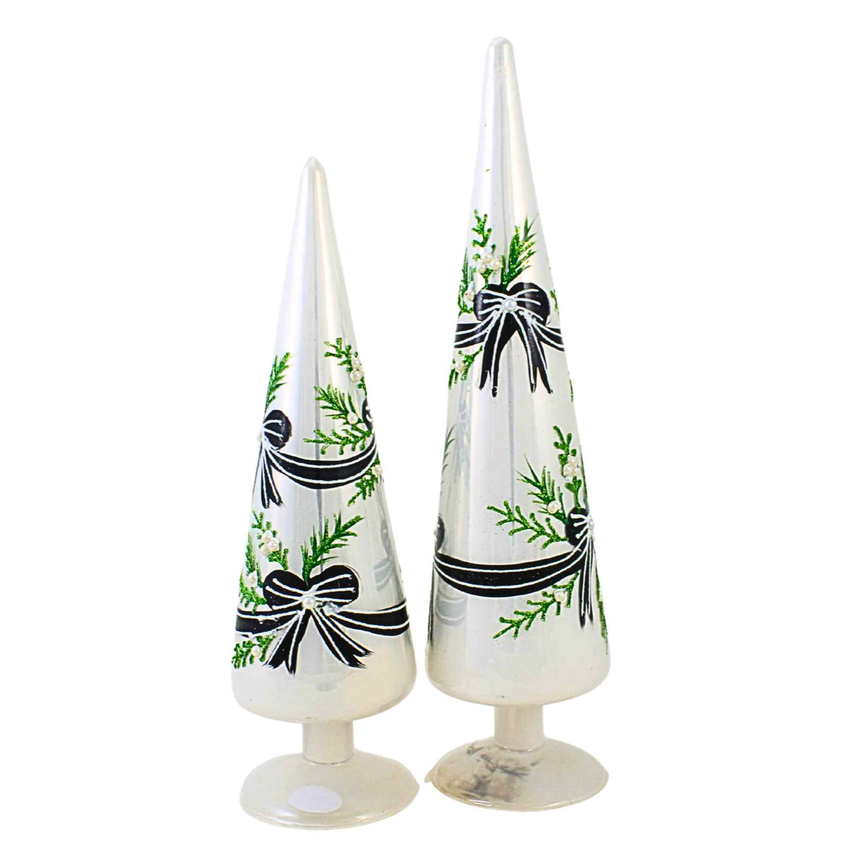 Raz Imports Black Bow Bunting Cone Trees - - SBKGifts.com