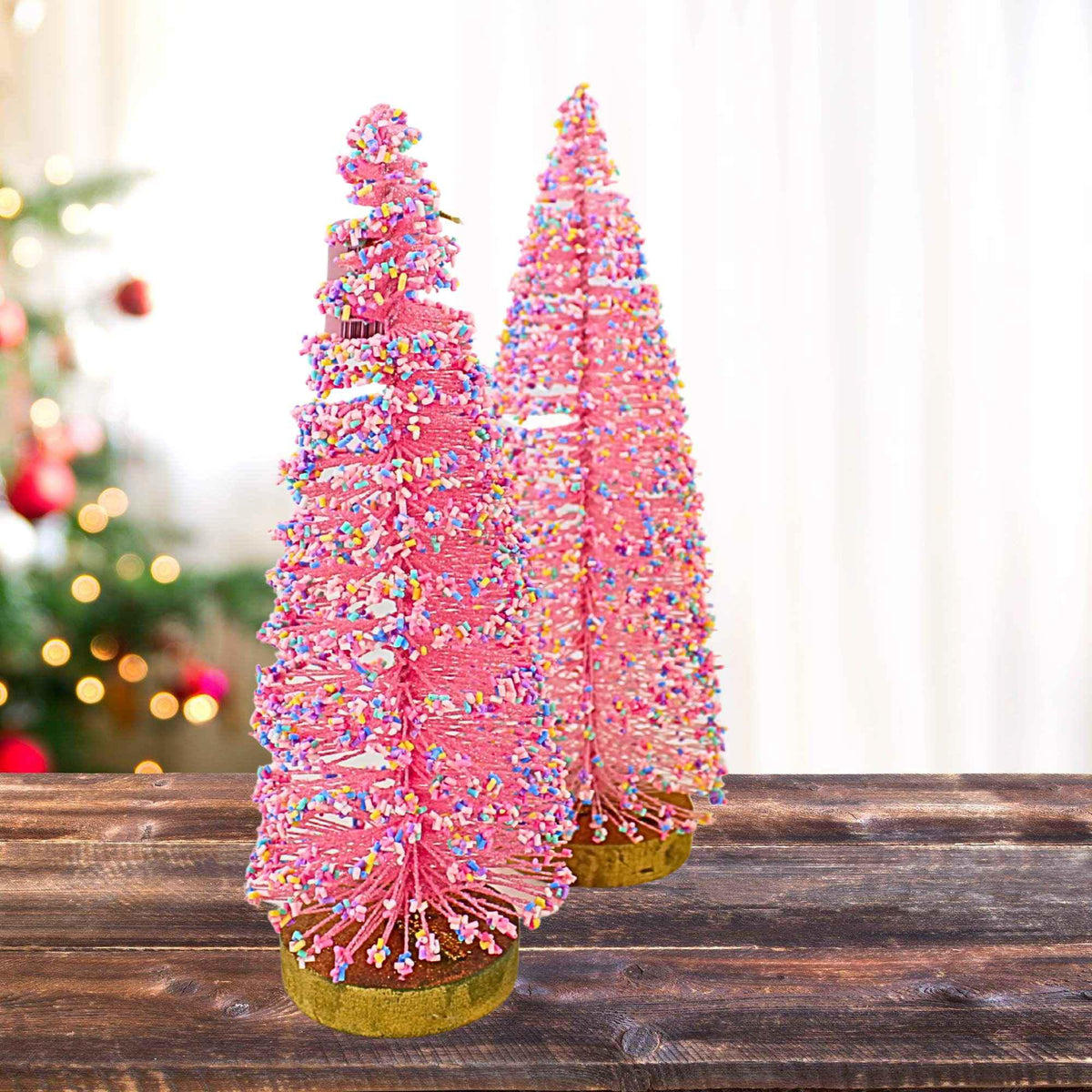 Raz Imports Pink Sprinkle Bottle Brush Trees - - SBKGifts.com