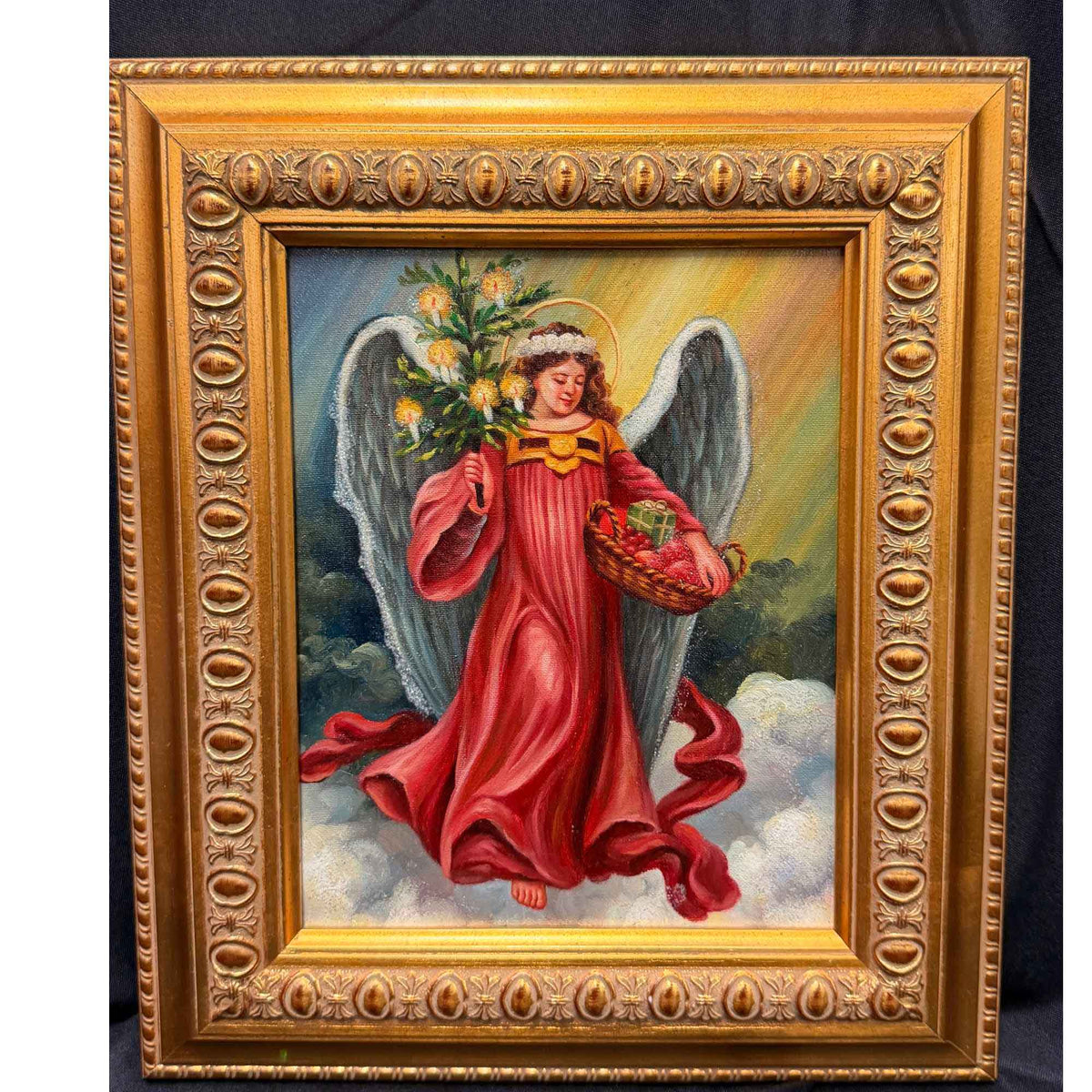 67914 Framed Angel On High Le Oil Painting - Final Sale - No Free Ship: Ship + Insurance Additional 985630 6OF500-WITHCERTIFICATE