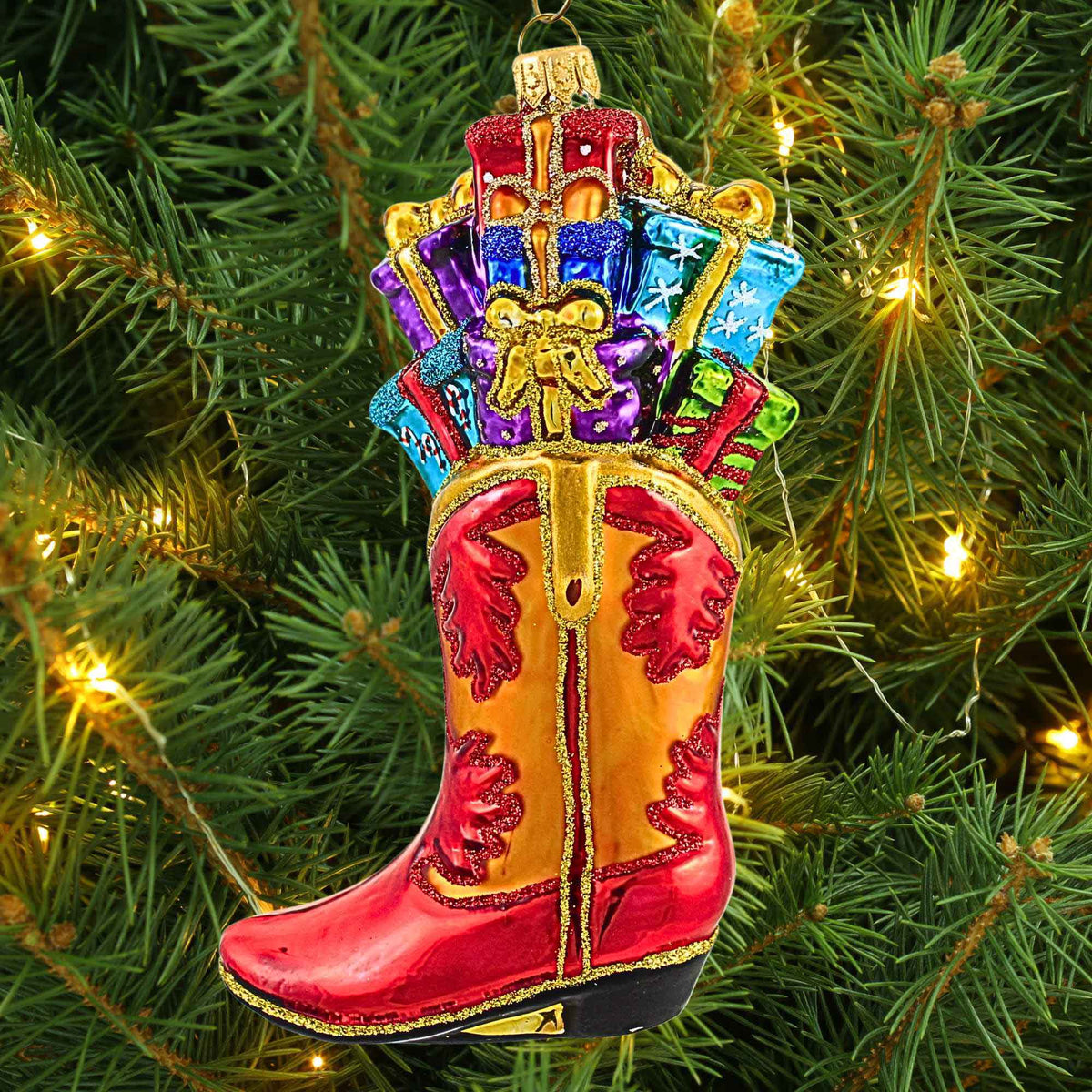 Miss Christmas Cowboy Boot Christmas Stocking - - SBKGifts.com