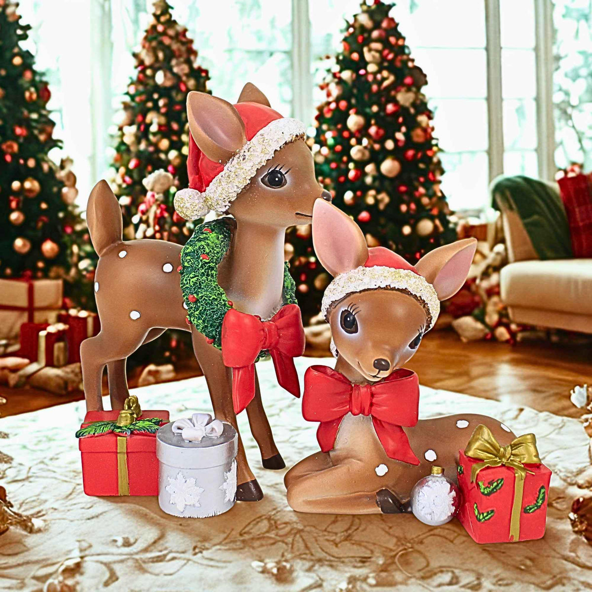 Roman Deer Figurine Set - - SBKGifts.com