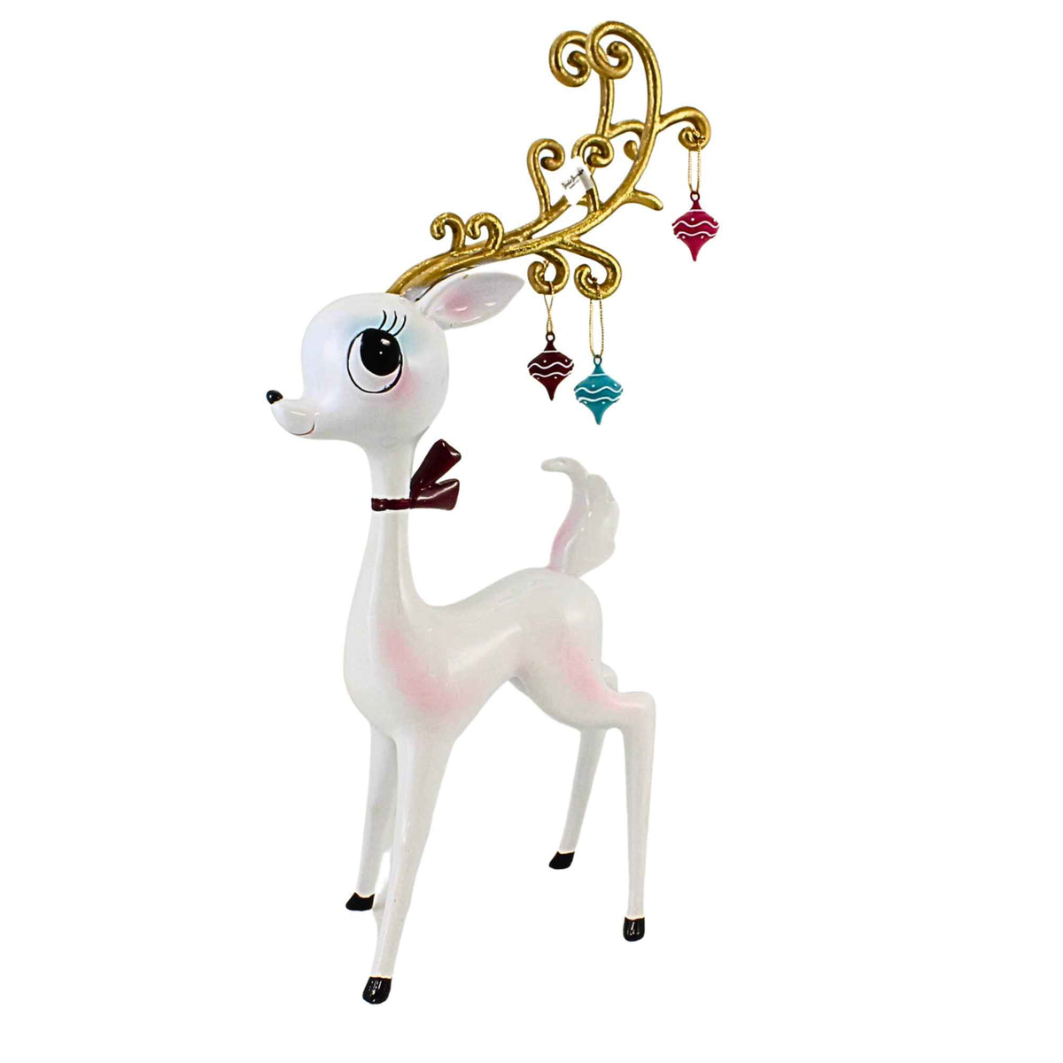 68016 White Retro Deer With Ornaments 2930540
