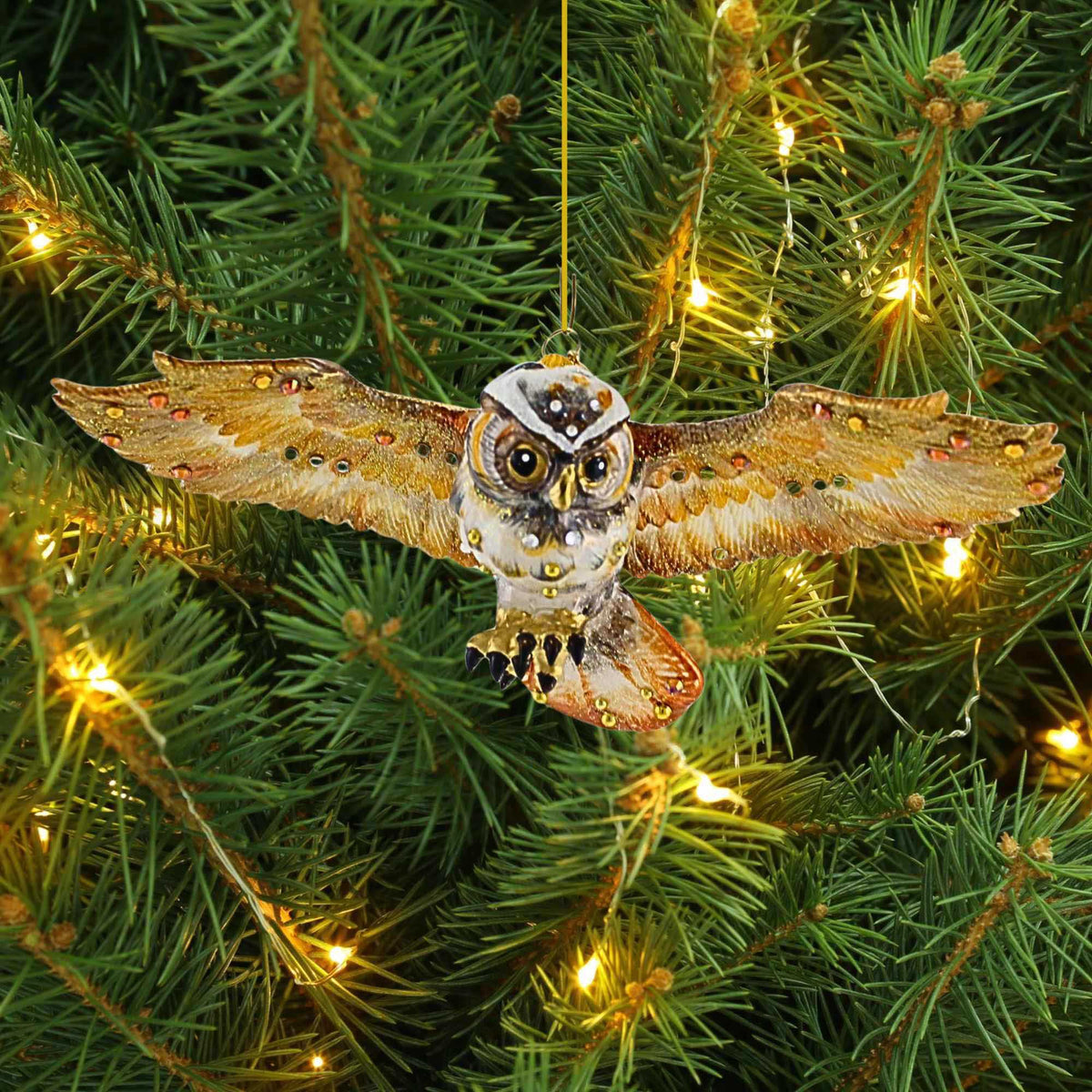 Glitter Lab Gold Flying Owl - - SBKGifts.com