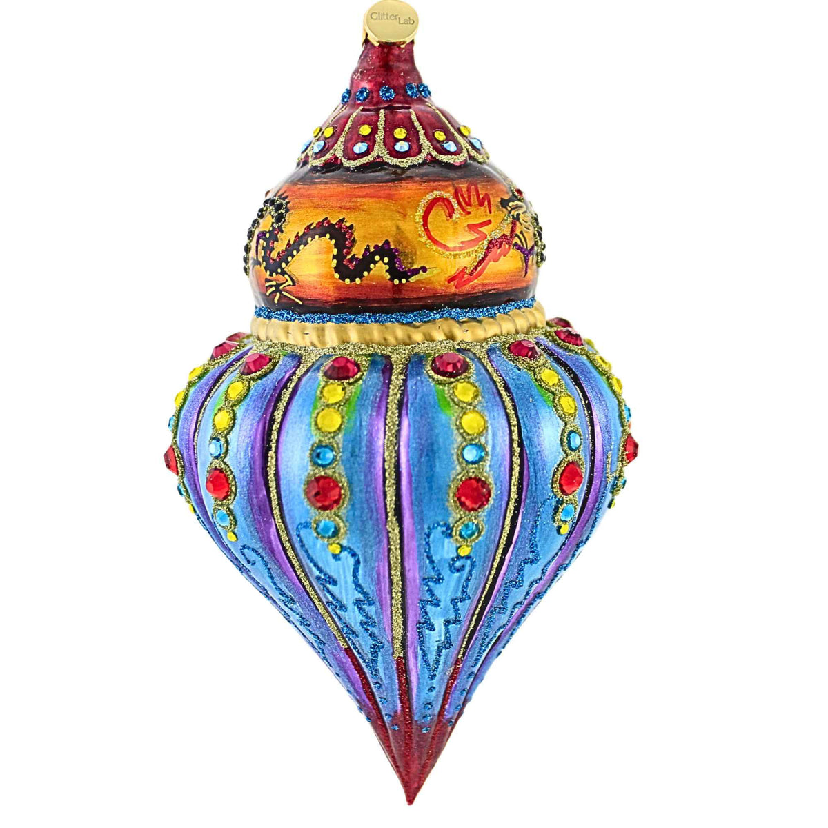 Glitter Lab Turquoise Fluted Drop - - SBKGifts.com